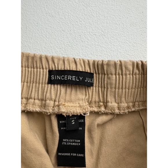 Sincerely Jules Jogger Pants Utility Style Casual Comfy Beige Size S - Picture 3 of 8